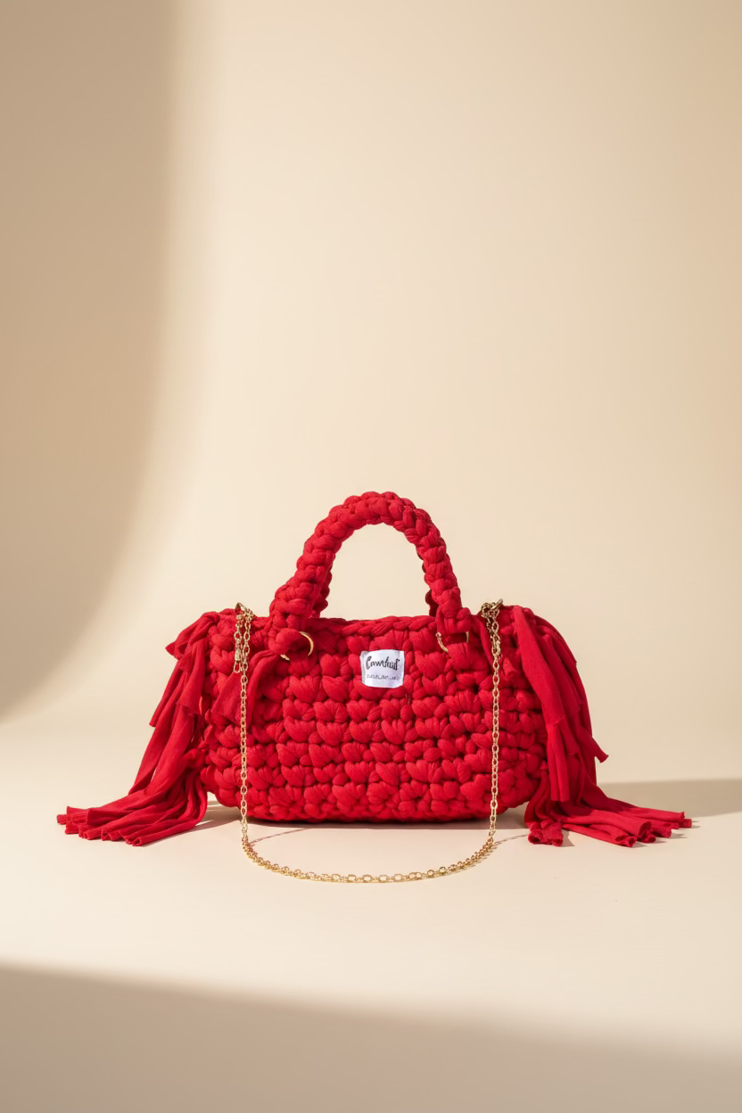 Jolie sac à main rouge élégante pour dame