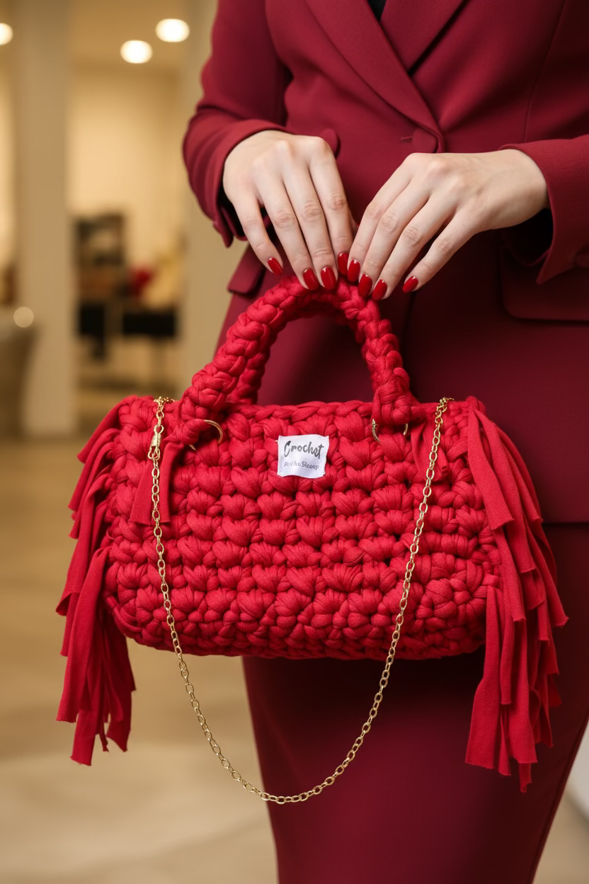 Jolie sac à main rouge élégante pour dame