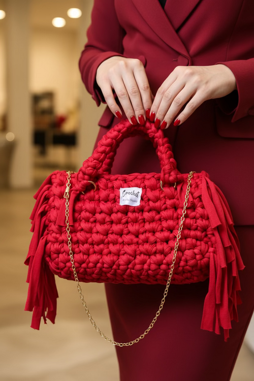 Jolie sac à main rouge élégante pour dame